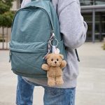 Brown Curly Bear Warmies Mini Bag Charm - Image 2