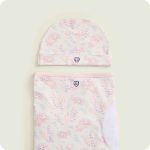 Pink Axolotl Swaddle & Beanie Gift Set