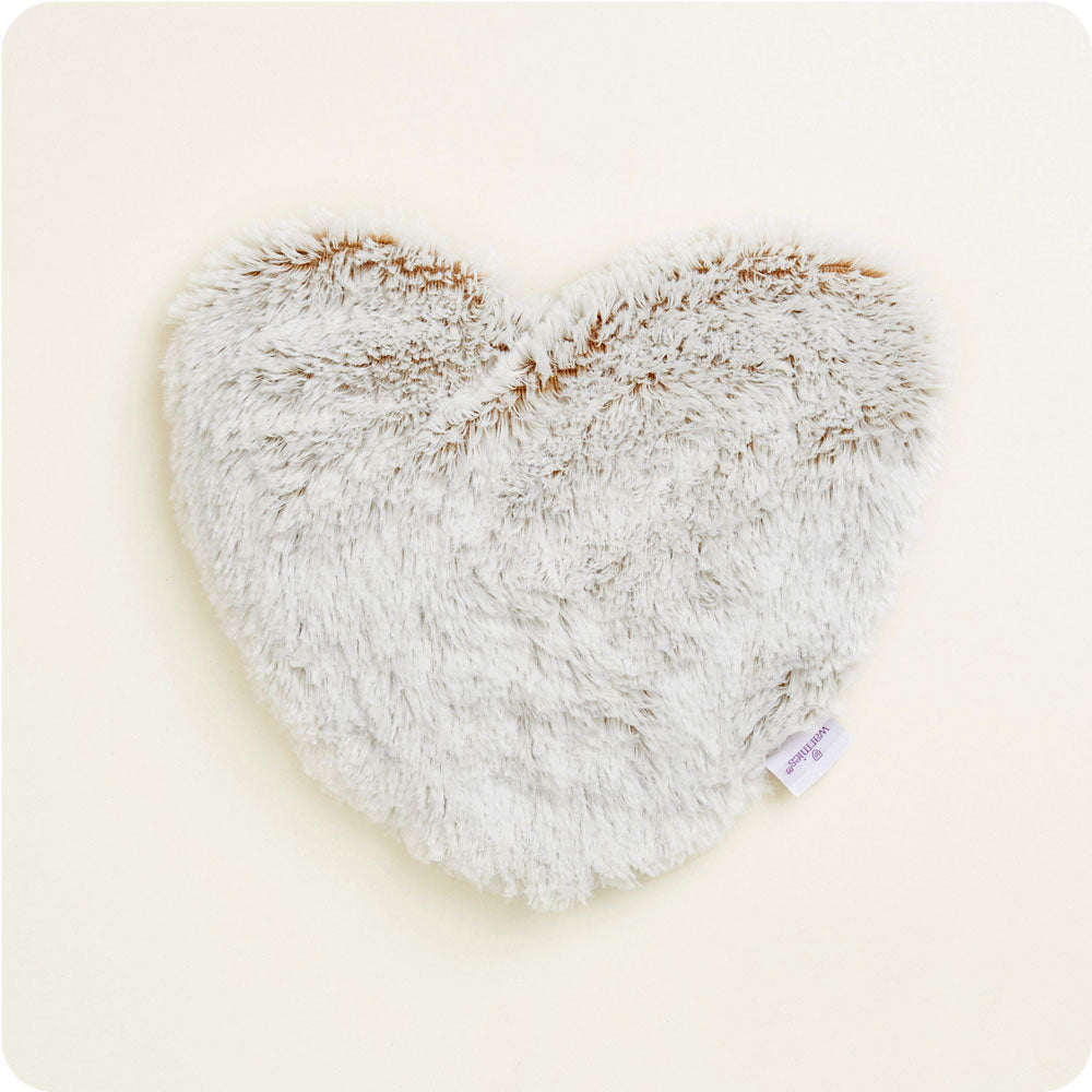 HEART-MB-Brown-Marshmallow-Heart-02-Crop_be33d18f-86ac-4050-99b2-d095baa6f6fc.jpg Marshmallow Brown Heart Heat Pad Warmies - Image 1
