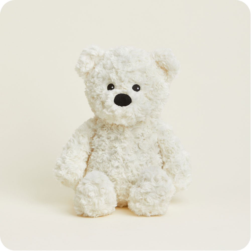 White-Bear_34.jpg Cream Curly Bear Warmies - Image 1